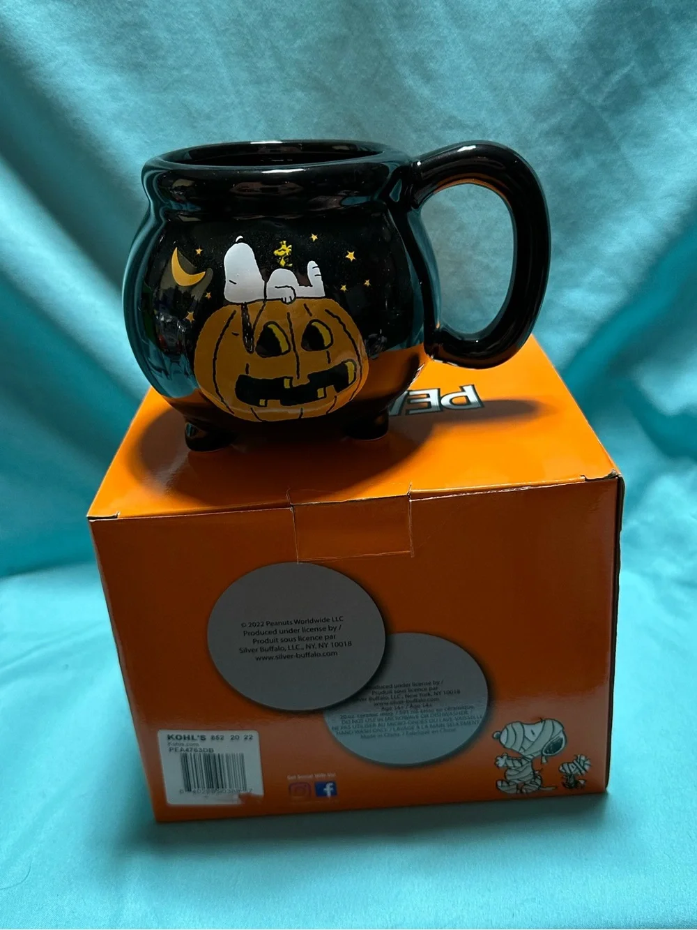 Peanuts Halloween Ceramic Cauldron 3D Black Mug